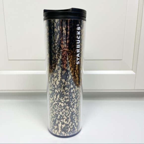 Starbucks | Black & Gold Glitter Acrylic Travel Tumbler 16  oz - Picture 1 of 1